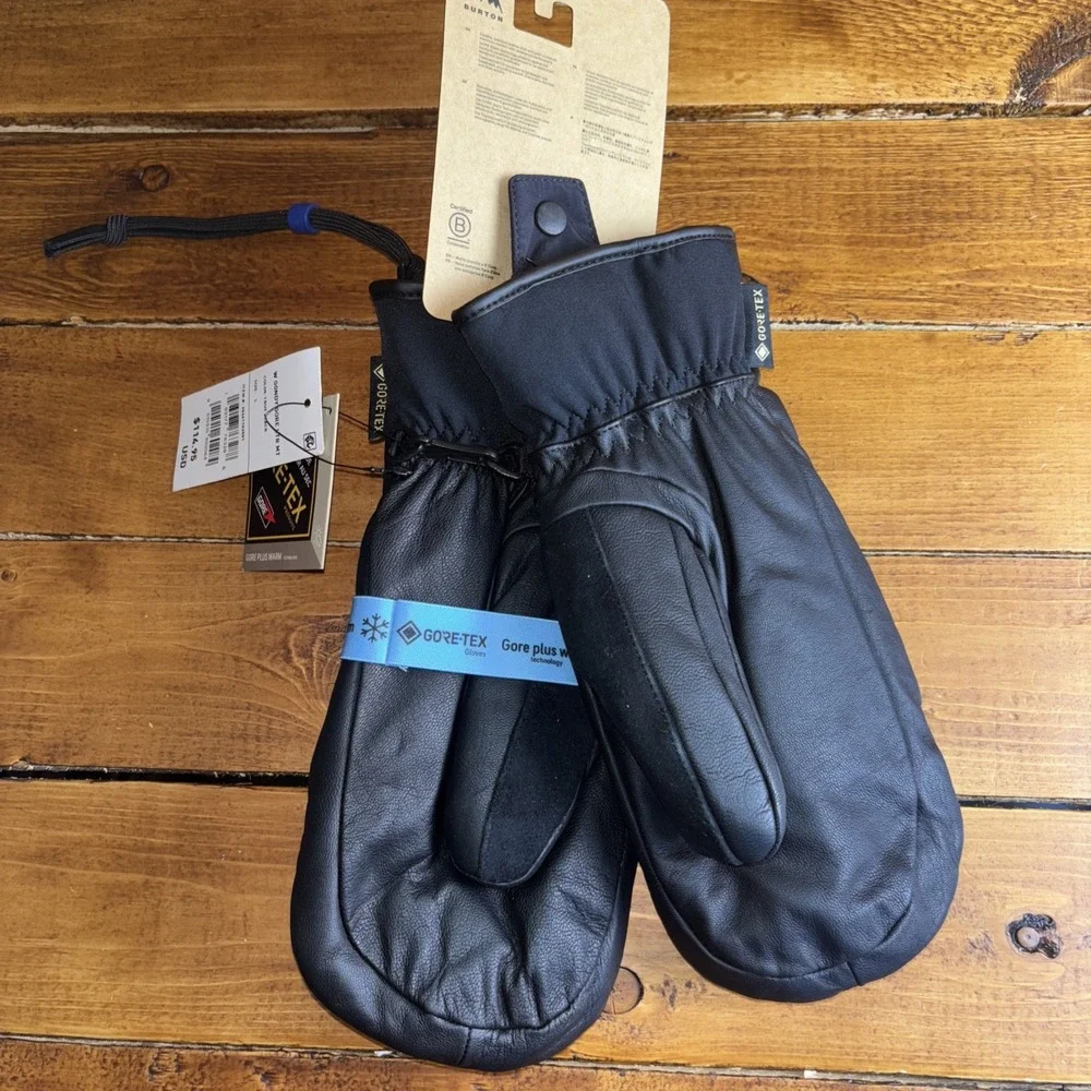 Burton Women's Black Gore-Tex Leather Mittens
